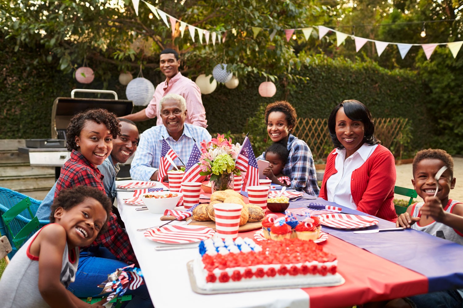 family at a 4th of July party