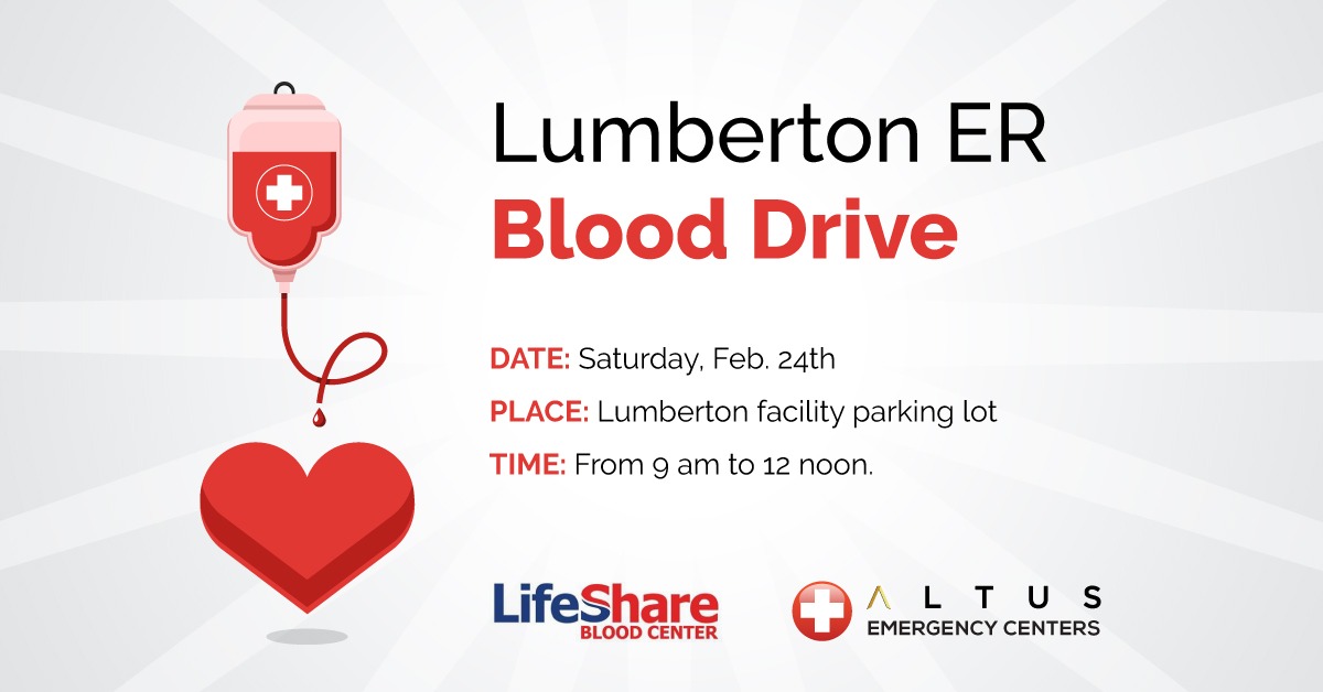 Lumberton ER Blood Drive event banner