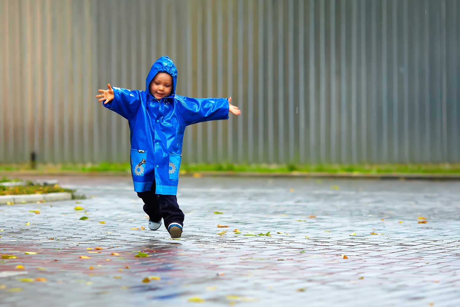 child in a raincoat